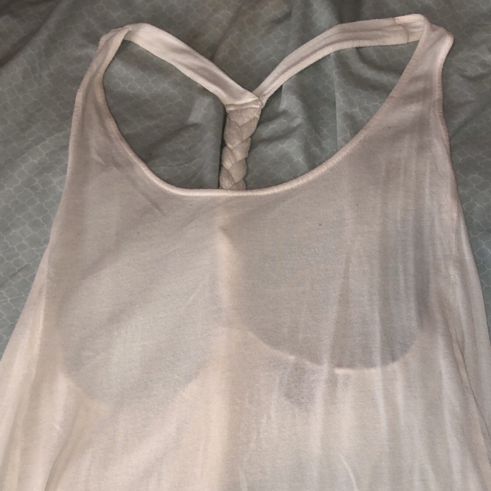 forever 21 braided back white tank top